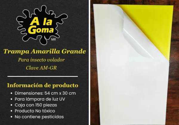 Trampa Amarilla Grande​ Para insecto volador CAJA CON 150 PIEZAS